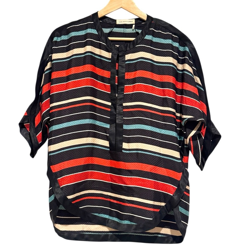 Isabel Marant Etoile Silk Multicolor Striped Blouse